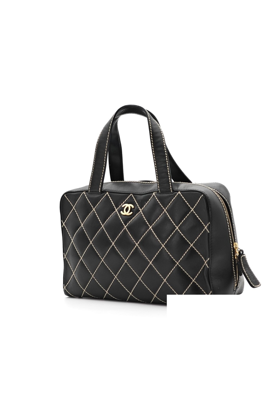 Chanel Wild Stitch Handbag Bag Black